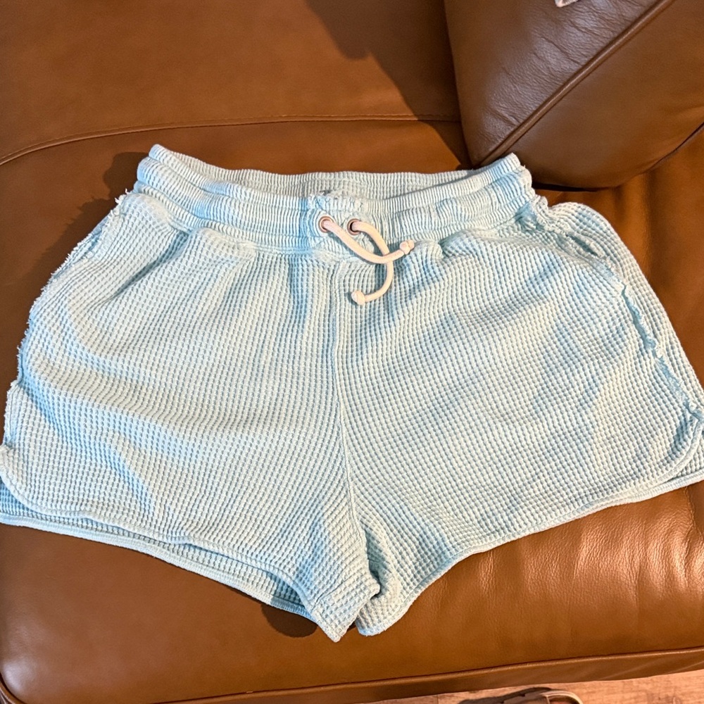 Aerie Light Blue Athletic Waffle Shorts
